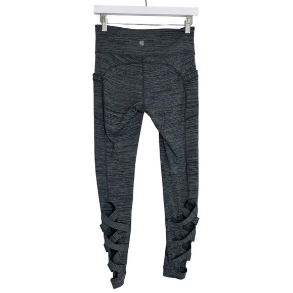 Athleta Women’s Cut‎ Out Leg Space Dye Chaturanga Leggings in Grey Size Medium - Picture 4 of 12